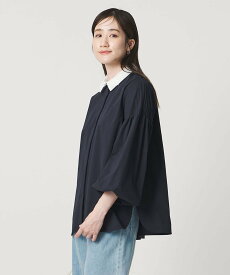 【SALE／40%OFF】UNITED ARROWS チュールカラー 2WAY ブラウス ユナイテッドアローズ トップス シャツ・ブラウス ネイビー ホワイト ブルー【送料無料】