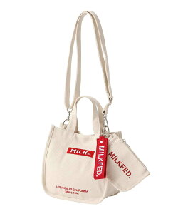 MILKFED. EMBROIDERED BAR MINI SHOULDER BAG W/STRAP �~���N�t�F�h �o�b�O ���̑��̃o�b�O �s���N �z���C�g �u���b�N �x�[�W�� �u���[