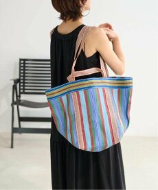 JOURNAL STANDARD relume 《予約》【Pasand/パサンド】 MULTI STRIPE MESH WIDE TOTE BAG:バッグ ジャーナル スタンダード レリューム バッグ トートバッグ ピンク イエロー【送料無料】