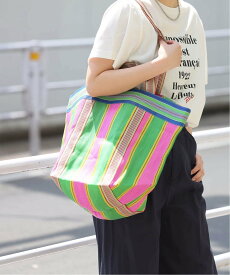 JOURNAL STANDARD relume 《予約》【Pasand/パサンド】 MULTI STRIPE MESH WIDE TOTE BAG:バッグ ジャーナル スタンダード レリューム バッグ トートバッグ ピンク イエロー【送料無料】