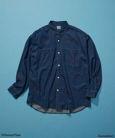LOWRYS FARM LFM(U) /TOY STORY(トイ・ストーリー)/シシュウシャツLS ローリーズファーム トップス カットソー・Tシャツ カーキグリーン ブルー【送料無料】