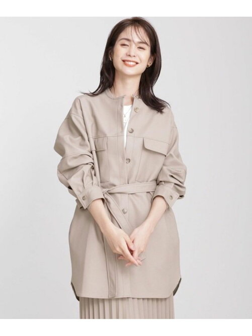 Nano Universe フェイクレザーベルト付きロングシャツ Rakuten Fashion 楽天ファッション 旧楽天ブランドアベニュー Bj65