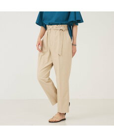 【SALE／40%OFF】qualite オックスストレッチベルトパンツ カリテ パンツ その他のパンツ ベージュ レッド【送料無料】