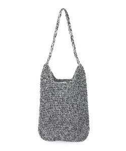 �ySALE�^10%OFF�zSwaraj Swaraj/MACRAME METALIC BAG �X�����[�W �o�b�O �n���h�o�b�O �u���b�N �S�[���h �V���o�[ �u���[�y���������z