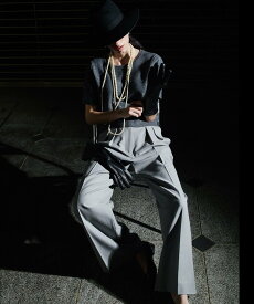 【SALE／50%OFF】allureville サキソニードットベルトパンツ アルアバイル パンツ スラックス・ドレスパンツ ネイビー グレー【送料無料】