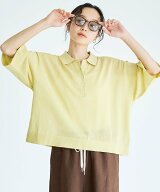 coen シアーリネン襟付きポロニット【Youtube紹介アイテム】 コーエン トップス ポロシャツ グレー ブラ…