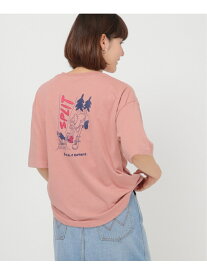 【SALE／30%OFF】ikka タケウチアツシコラボアウトドアTシャツ LADIES(薪割り) イッカ トップス カットソー・Tシャツ ピンク ホワイト ベージュ