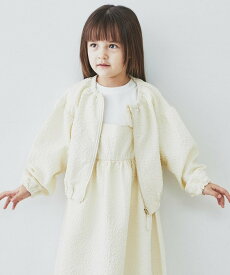 【SALE／30%OFF】THE SHOP TK 【110-150/ママとおそろい】ぽこぽこブルゾン ザ ショップ ティーケー ジャケット・アウター ブルゾン・ジャンパー ホワイト ブラック