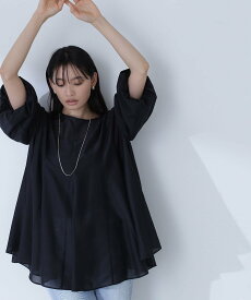 【SALE／10%OFF】NATURAL BEAUTY BASIC シアーボリュームブラウス ナチュラルビューティベーシック トップス シャツ・ブラウス ブラック ホワイト【送料無料】