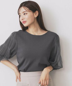 【SALE／50%OFF】index 《5色展開》マジョリカプリーツスリーブニット【洗濯機洗い可】 インデックス トップス ニット ブラック グレー グリーン ピンク