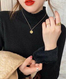 【SALE／30%OFF】miniministore 裏起毛ニットトップス レディース 暖かい ミニミニストア トップス ニット ブラック ホワイト ブルー ブラウン グレー ベージュ