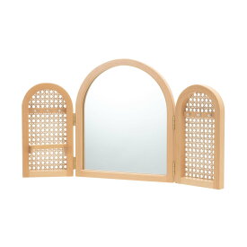 【SALE／50%OFF】Francfranc アクセサリー収納付き ナチュラル ミラー フランフラン メイク道具・美容器具 手鏡・メイクミラー