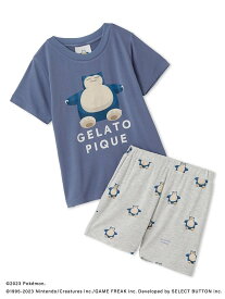 【SALE／30%OFF】gelato pique 【ポケモンスリープ】【キッズ】接触冷感プリントTシャツ&ショートパンツセット ジェラートピケ トップス カットソー・Tシャツ ネイビー ホワイト イエロー【送料無料】