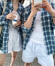 NOWLE/(M)【NOWLE】ルーズシルエット チェック柄 長袖シャツ / ヴィンテージライク オンブレ マドラスチェックシャツ
