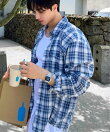 NOWLE/(M)【NOWLE】ルーズシルエット チェック柄 長袖シャツ / ヴィンテージライク オンブレ マドラスチェックシャツ