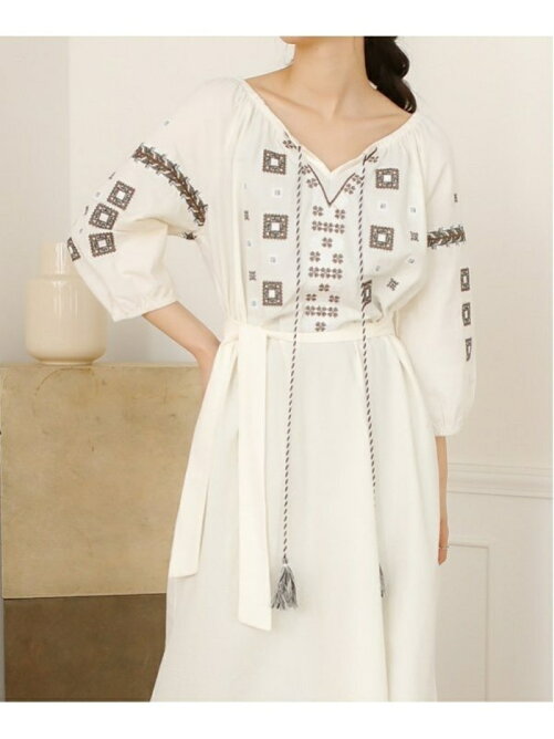 Bou Jeloud Web限定 ブロック模様クロスステッチ刺繍ワンピース Rakuten Fashion 楽天ファッション 旧楽天ブランドアベニュー Ar0068