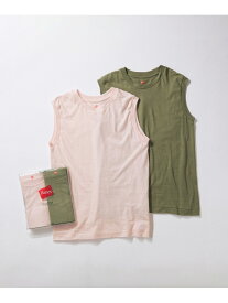 BIOTOP 【Hanes for BIOTOP】Sleeveless T-Shirts/color アダムエロペ トップス カットソー・Tシャツ ブラウン ピンク【送料無料】