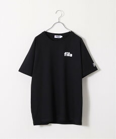 【SALE／10%OFF】FILA 左胸カレッジワンポイント半袖Tシャツ ジップファイブ トップス カットソー・Tシャツ グリーン ホワイト カーキ ブルー ネイビー ピンク ブラック グレー