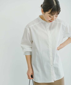 【SALE／50%OFF】URBAN RESEARCH ITEMS バンドカラーシャツ アーバンリサーチアイテムズ トップス シャツ・ブラウス ホワイト パープル ブルー グレー