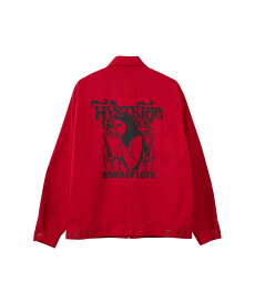 HYSTERIC GLAMOUR SMOKING GIRL ワークジャケット ヒステリックグラマー ジャケット・アウター ブルゾン・ジャンパー レッド ブラック【送料無料】