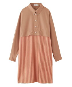 �ySALE�^70%OFF�zMILKFED. COLOR BLOCK SHIRT DRESS �~���N�t�F�h �����s�[�X�E�h���X ���̑��̃����s�[�X�E�h���X �J�[�L�O���[�� �l�C�r�[ �s���N�y���������z