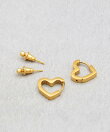【Diliraba】ステンレス ハートフープピアスセット