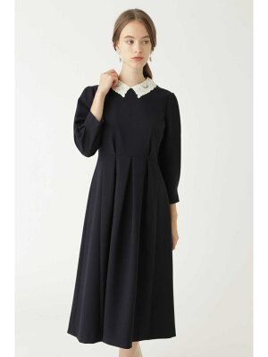 JILLSTUART 《EndyROBE》ジャッキー襟付きワンピース ジルスチュアート ワンピース ノースリーブワンピース ネイビー ベージュ【送料無料】