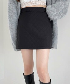 【SALE／64%OFF】Heather (W)キルティングミニSK ヘザー スカート ミニスカート ブラック ホワイト