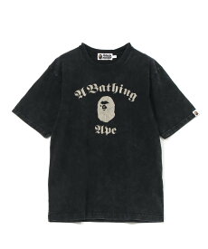 A BATHING APE A BATHING APE OVERDYE RELAXED FIT TEE ア ベイシング エイプ トップス カットソー・Tシャツ ブラック オレンジ イエロー【送料無料】