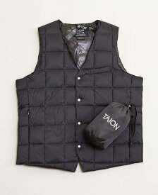 MEN'S MELROSE 【TAION/タイオン】Vネックダウンジレ メンズメルローズ トップス ベスト・ジレ ネイビー ブラック【送料無料】