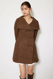 【SALE／30%OFF】rienda 25オーバーネックシンデレララインミニコート リエンダ ジャケット・アウター その他のジャケット・アウター ブラック グレー ベージュ【送料無料】