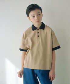【SALE／25%OFF】UNITED ARROWS green label relaxing バイカラー カノコポロシャツ / キッズ 100cm-160cm ユナイテッドアローズ グリーンレーベルリラクシング トップス ポロシャツ ベージュ ホワイト