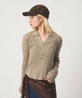 BEAUTY&YOUTH UNITED ARROWS オーガニックコットン スキッパー リブニットプルオーバー ウォッシャブル …
