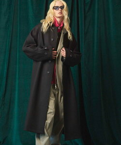 MAISON SPECIAL Super140s Prime-Over Melton Balmachan Coat ���]���X�y�V���� �W���P�b�g�E�A�E�^�[ �X�e���J���[�R�[�g �l�C�r�[ �u���E�� �x�[�W�� �O���[ �u���b�N�y���������z