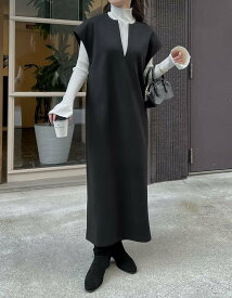 Re:EDIT 圧縮ニットソーキーネックワンピース リエディ ワンピース・ドレス ワンピース ベージュ ブラウン ブラック【送料無料】