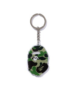 A BATHING APE ABC CAMO APE HEAD ACRYLIC KEYCHAIN �A �x�C�V���O �G�C�v �t�@�b�V�����G�� �`���[���E�L�[�`�F�[�� �O���[�� �s���N �u���[