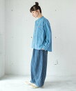 R4520 ピンストライプデニムのオームパンツ