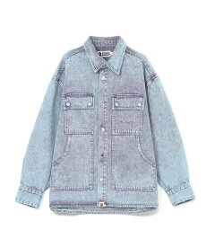 A BATHING APE ACID WASH WORK SHIRT ア ベイシング エイプ トップス シャツ・ブラウス ブルー【送料無料】