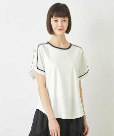 HIROKO BIS ショルダーステッチデザインTシャツ /洗える ヒロコ ビス トップス カットソー・Tシャツ ホワイト ブラック【送料無料】