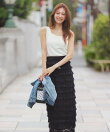 レースフリルタイトスカート