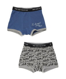 WASK 無地&ロゴ柄2Pショーツ(100~160cm) ベベ オンライン ストア インナー・ルームウェア その他のインナー・ルームウェア ブルー イエロー グレー