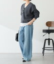 《人気シリーズ/9色》スウェットライクVニット