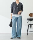 《人気シリーズ/9色》スウェットライクVニット
