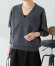 《人気シリーズ/9色》スウェットライクVニット