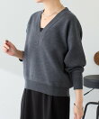 《人気シリーズ/9色》スウェットライクVニット