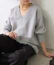 《人気シリーズ/9色》スウェットライクVニット