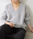 《人気シリーズ/9色》スウェットライクVニット