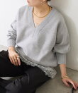 《人気シリーズ/9色》スウェットライクVニット