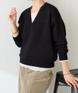 《人気シリーズ/9色》スウェットライクVニット