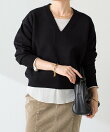 《人気シリーズ/9色》スウェットライクVニット